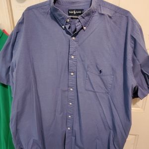 Polo Men's blue cotton short sleeve shirt
